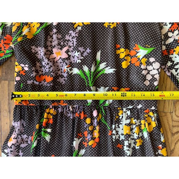 Vintage George Arthur of California Brown Floral Maxi Dress  Women's Size Medium - Picture 8 of 9